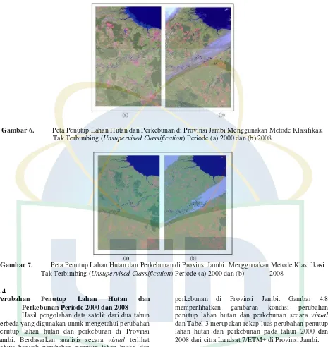 Gambar 6.  Peta Penutup Lahan Hutan dan Perkebunan di Provinsi Jambi Menggunakan Metode Klasifikasi 