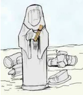 Gambar 8.2 Setelah patung-patung kecildihancurkan Nabi Ibrahim A.s. meletakkankapak pada patung yang besarSumber: Dokumen pribadi
