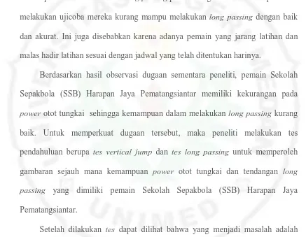 gambaran sejauh mana kemampuan power otot tungkai dan tendangan long 