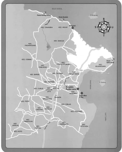 Gambar 2.1  Peta persebaran wilayah kecamatan Kabupaten Serang
