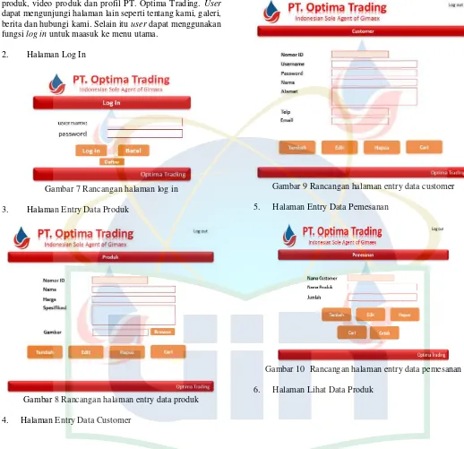 Gambar 9 Rancangan halaman entry data customer 