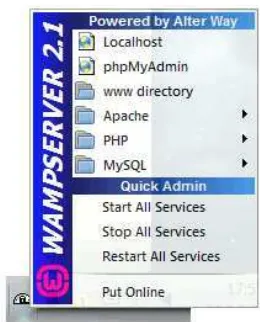 Gambar 3. Tampilan trayicon menu WampServer 