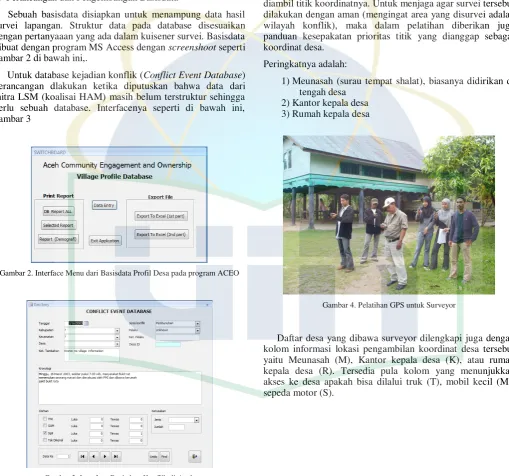 Gambar 3. Interface Basisdata Konflik di Aceh 