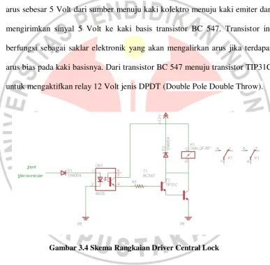 Gambar 3.4 Skema Rangkaian Driver Central Lock 