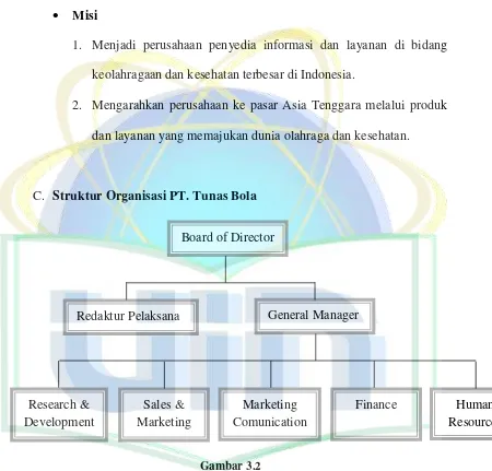 Gambar 3.2 Struktur Organisasi Perusahaan PT. Tunas Bola 