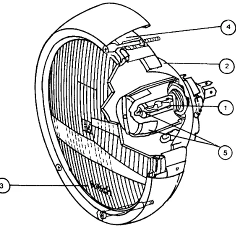Gambar 3. 4. Konstruksi lampu kepala