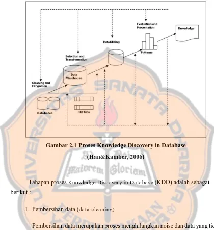 Gambar 2.1 Proses Knowledge Discovery in Database  