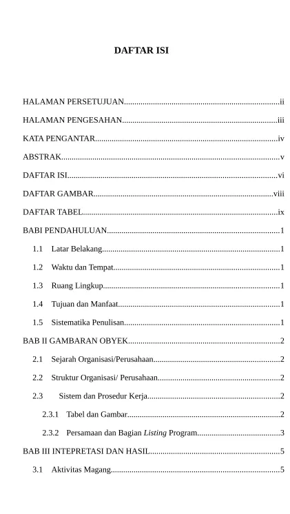 Tabel dan Gambar..........................................................................2