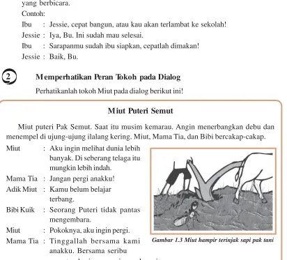 Gambar 1.3 Miut hampir terinjak sapi pak tani