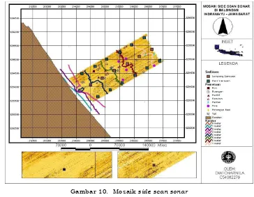 Gambar 10.  Mosaik side scan sonar 