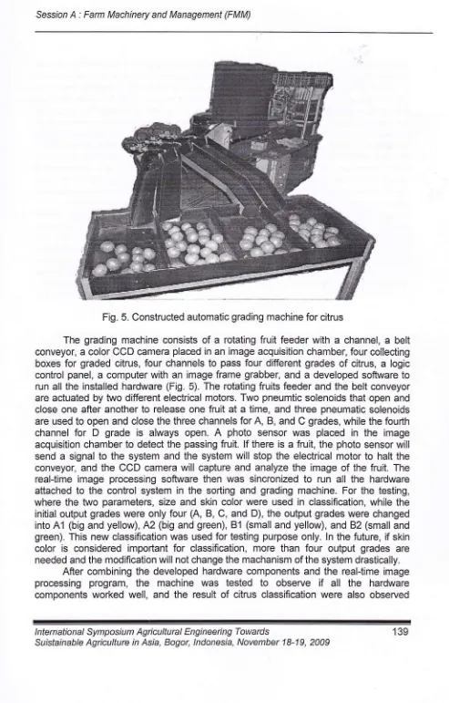 Fig. 5. Constructed automatic grading machine for citrus