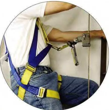 Gambar 6. Menggunakan tali pengaman jika bekerja di tempat yang 