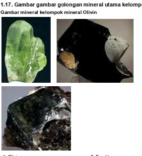 Gambar mineral kelompok mineral Olivin 