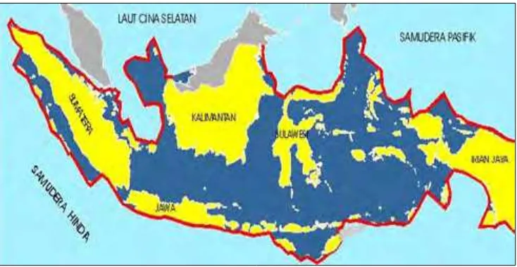 Gambar  1. Batas wilayah Indonesia sebelum deklarasi Djoeanda 