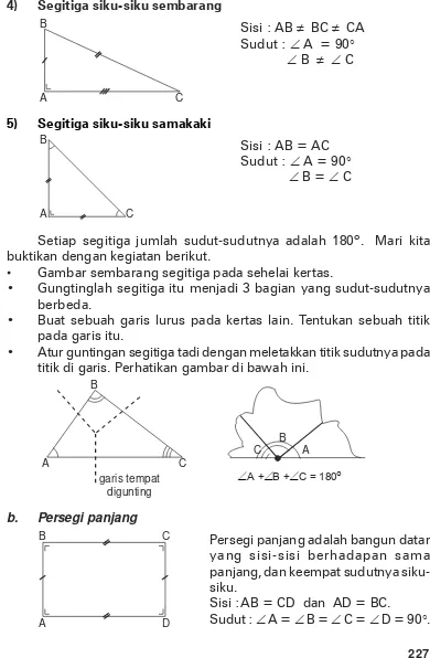 Gambar sembarang segitiga pada sehelai kertas.
