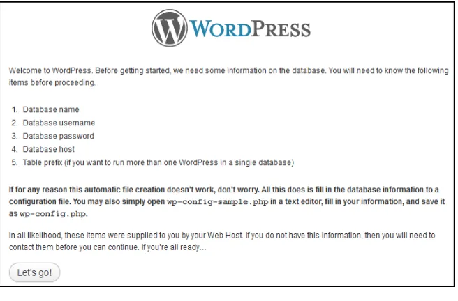 Gambar 13. Koneksi Database Pada Instalasi WordPress 