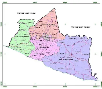 Gambar 3 Peta administrasi Provinsi Daerah Istimewa Yogyakarta Sumber : Balai Besar Wilayah Sungai Serayu Opak, 2012