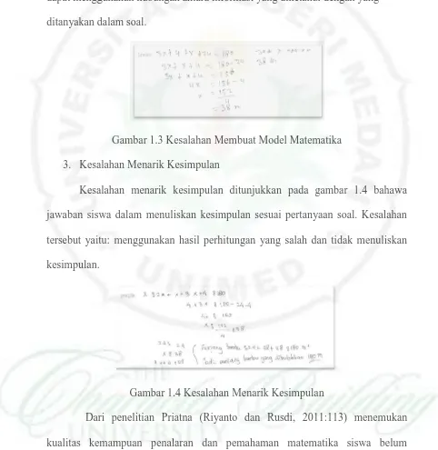 Gambar 1.3 Kesalahan Membuat Model Matematika 