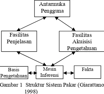 Gambar 1  Struktur Sistem Pakar (Giarattano,  