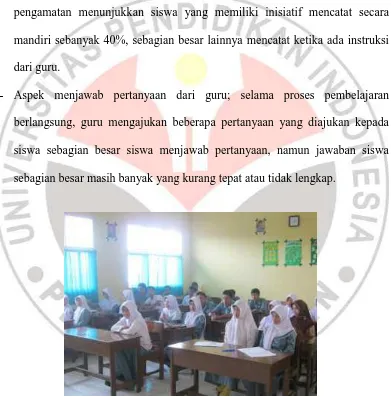 Gambar 4.3 Aktifitas siswa pada proses pembelajaran multimedia  