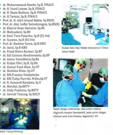Gambar  5.   Susunan Nama Dokter dan Kegiatan Ahli Bedah di RSU. 