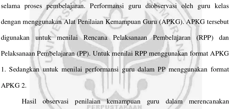 Tabel 4.5, dapat disimpulkan bahwa penilaian terhadap RPP yang dibuat guru 