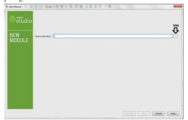 Gambar 3.12 Jendela Android Studio Memilih Pustaka OpenCV 