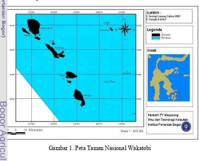 Gambar 1. Peta Taman Nasional Wakatobi 
