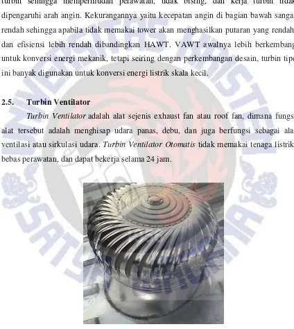 Gambar 2.3 Turbin ventilator 