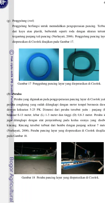 Gambar 17  Penggulung pancing layur yang dioperasikan di Cisolok. 