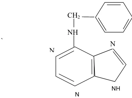 Gambar 2. Rumus bangun ZPT Sitokinin BAP dan berat mol, ( BM : 225,26 g/mol)   