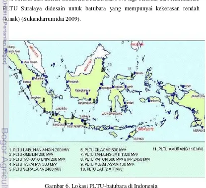 Gambar 6. Lokasi PLTU-batubara di Indonesia 