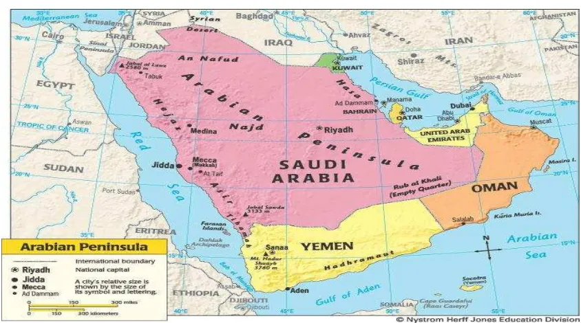 Gambar 1.1: Peta Timur Tengah 