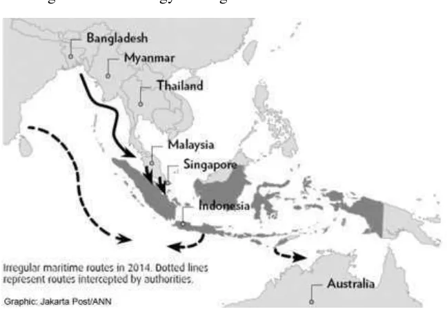Figure 4.1 – Rohingya Refugees route via Strait of Malacca 