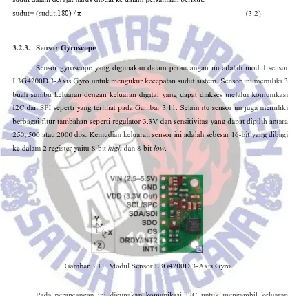 Gambar 3.11. Modul Sensor L3G4200D 3-Axis Gyro. 