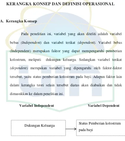 Tabel  3.1 kerangka konsep 