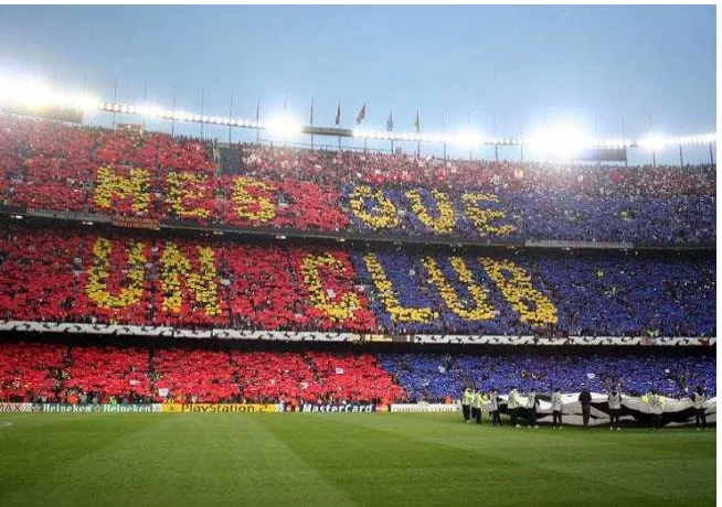 Gambar 4.1 : Propaganda dalam Stadion Camp Nou 