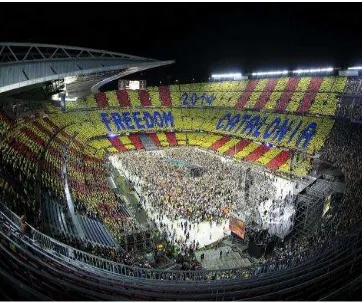 Gambar 5.1 : Propaganda dalam Stadion Camp Nou  