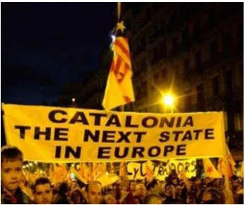 Gambar 7.1 : Aksi demonstrasi rakyat Catalan  