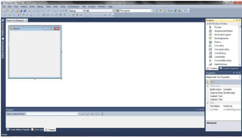 Gambar 2.8. Tampilan Lingkungan Visual Basic 2010 