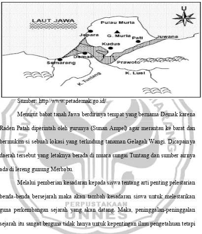 Gambar 1.1 Peta Wilayah kekuasaan kerajaan Demak 