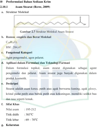 Gambar 2.7 Struktur Molekul Asam Stearat 