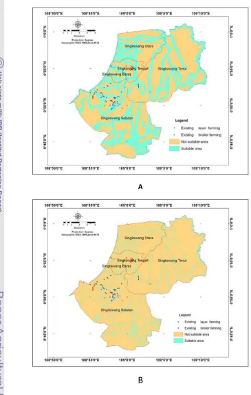 Figure 8  Suitable areas based on water sources criteria according 