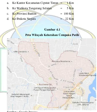 Gambar 4.1 Peta Wilayah Kelurahan Cempaka Putih 