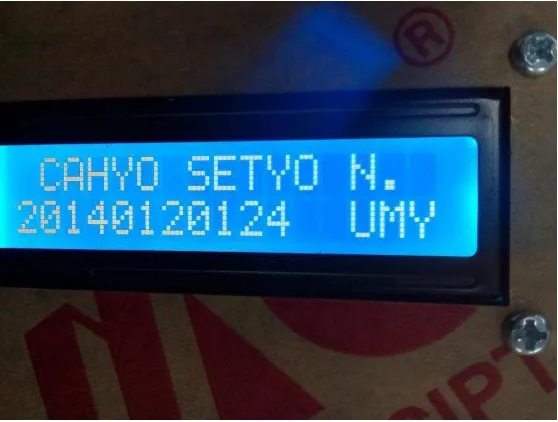 Gambar 4.3. Hasil pengujian Arduino Nano dan LCD