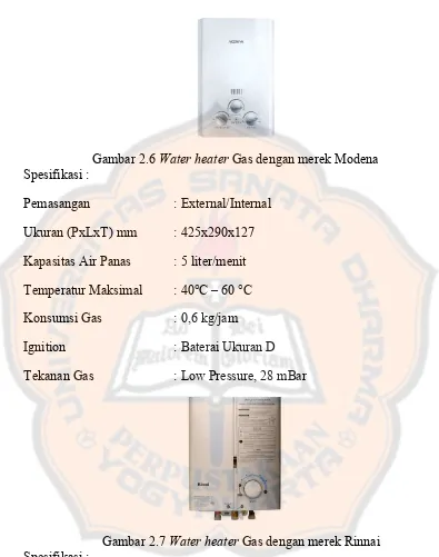 Gambar 2.7 Figure 7Water heater Gas dengan merek Rinnai 