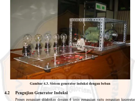 Gambar 4.3. Sistem generator induksi dengan beban 