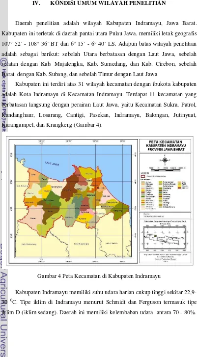 Gambar 4 Peta Kecamatan di Kabupaten Indramayu 