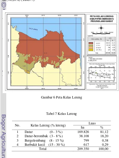 Gambar 6 Peta Kelas Lereng 