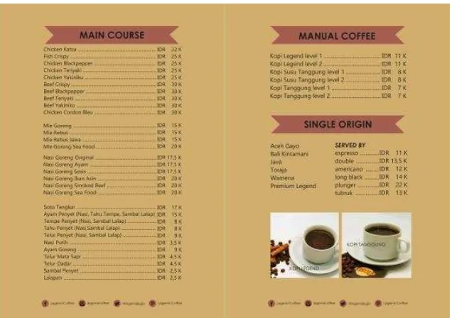 Gambar 2.2 daftar menu snack & Coffee based 